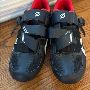 Peloton Black Cycling Shoes with Red Lining